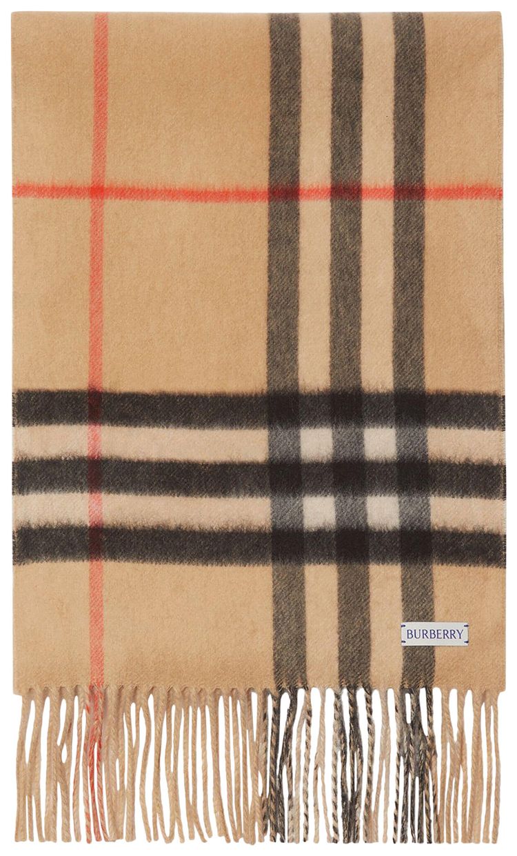 Burberry Double Face Medium Giant Check Scarf SandFlax Melange