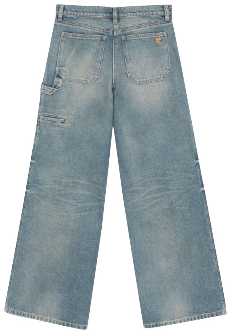 Courreges Hammer Denim Baggy Pants Vintage Medium Blue