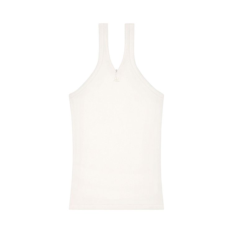 Courreges Criss Cross 90s Rib Tank Top Heritage White