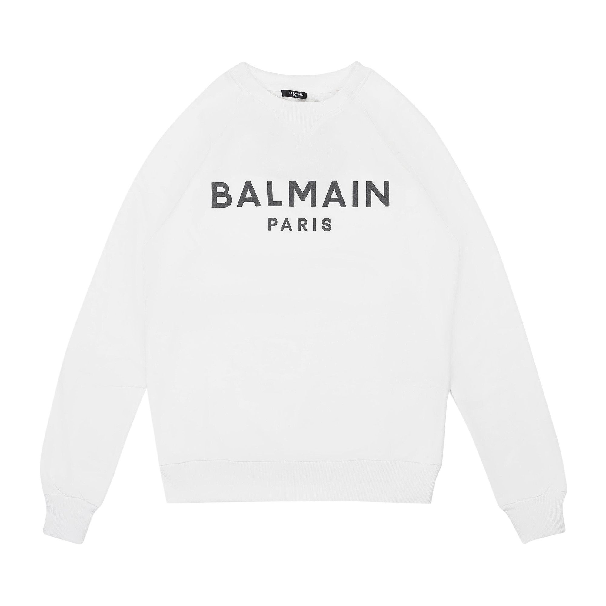 Buy Balmain Logo Print Crewneck Sweatshirt 'White/Black