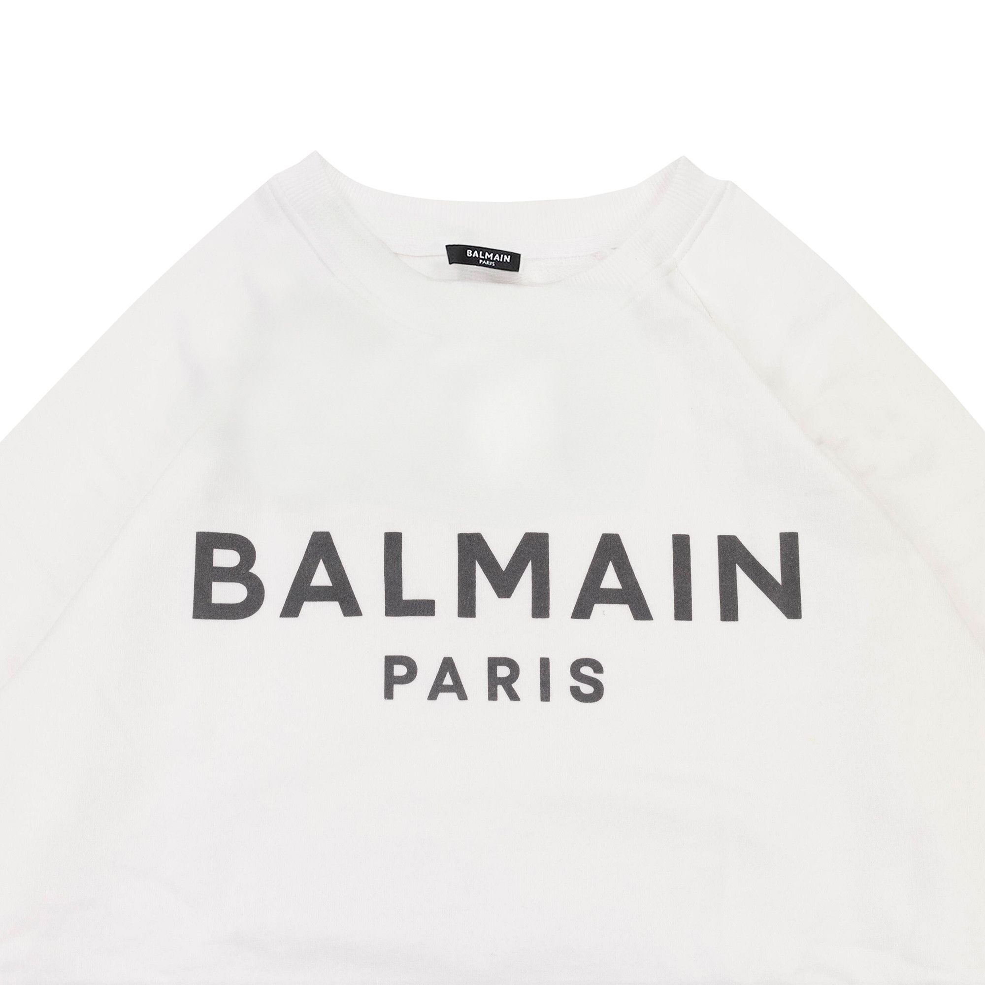 Buy Balmain Logo Print Crewneck Sweatshirt 'White/Black