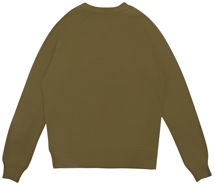 Balmain Logo Print Crewneck Sweatshirt Khaki