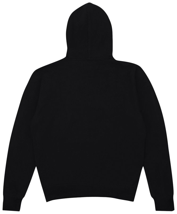 Balmain Logo Printed Drawstring Hoodie BlackWhite