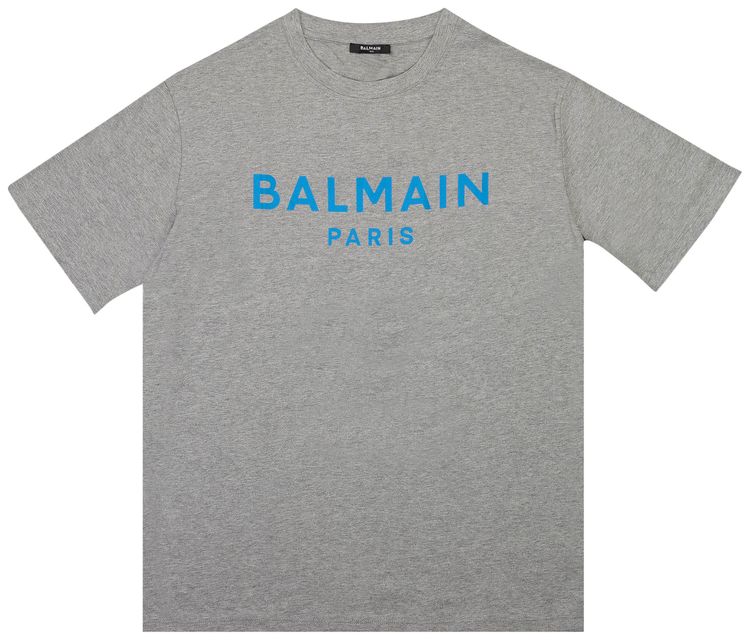 Balmain Logo T Shirt GreySky Blue