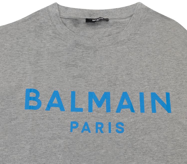 Balmain Logo T Shirt GreySky Blue
