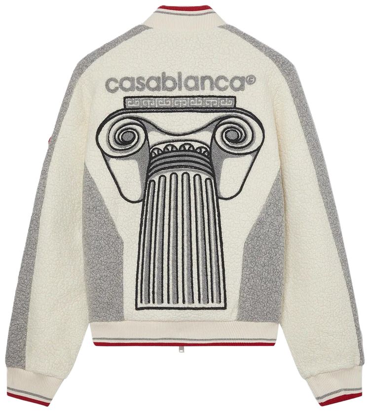 Casablanca Embroidered Cashmere Terry Jacket White