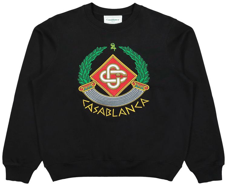 Casablanca Casa Crest Embroidered Sweatshirt Black