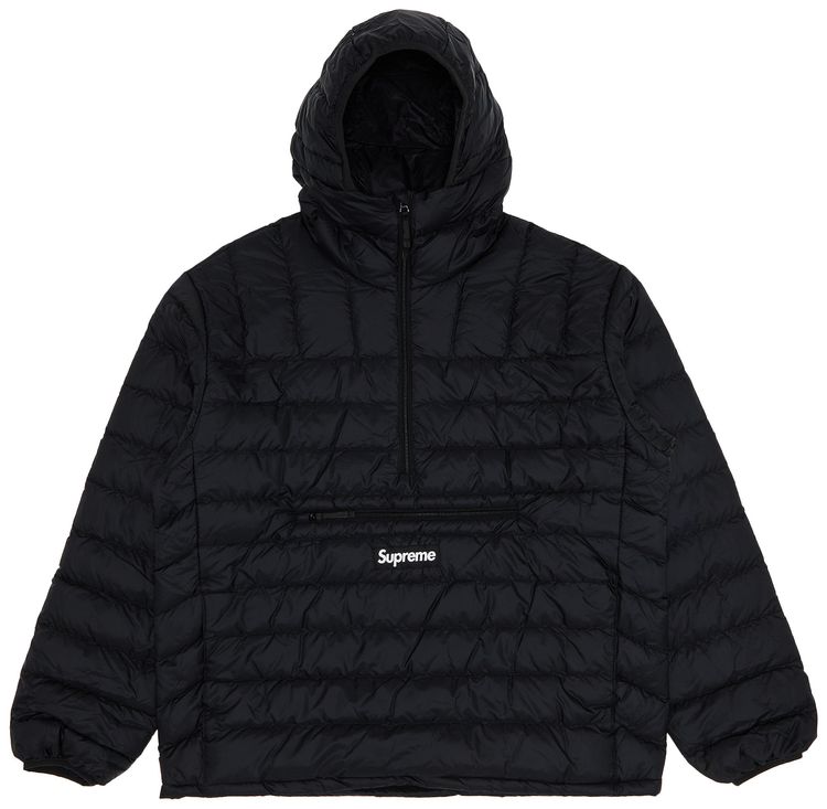 Supreme Micro Down Half Zip Hooded Pullover Black