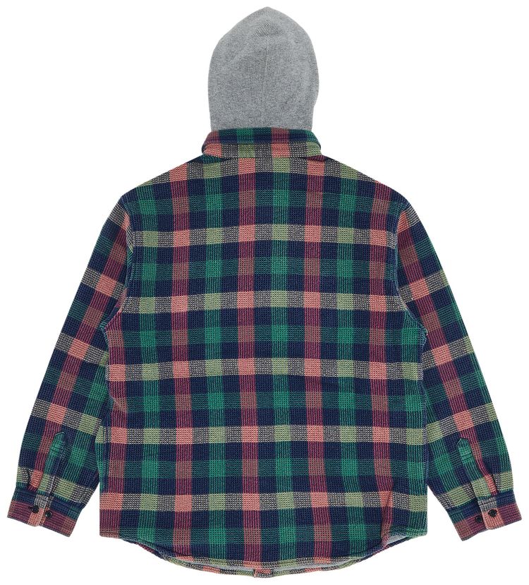 Supreme Waffle Plaid Hooded Shirt Multicolor