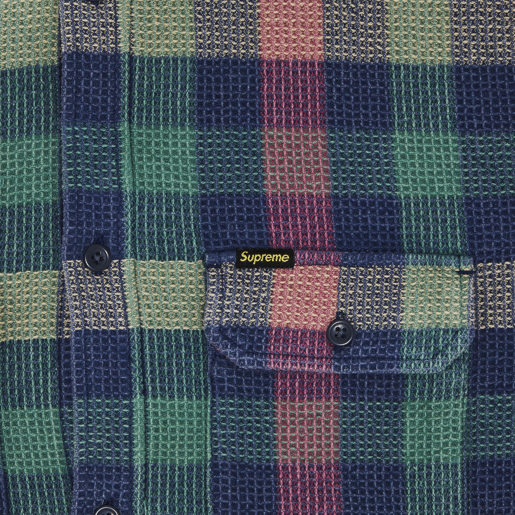 Supreme Waffle Plaid Hooded Shirt (FW24) - $158