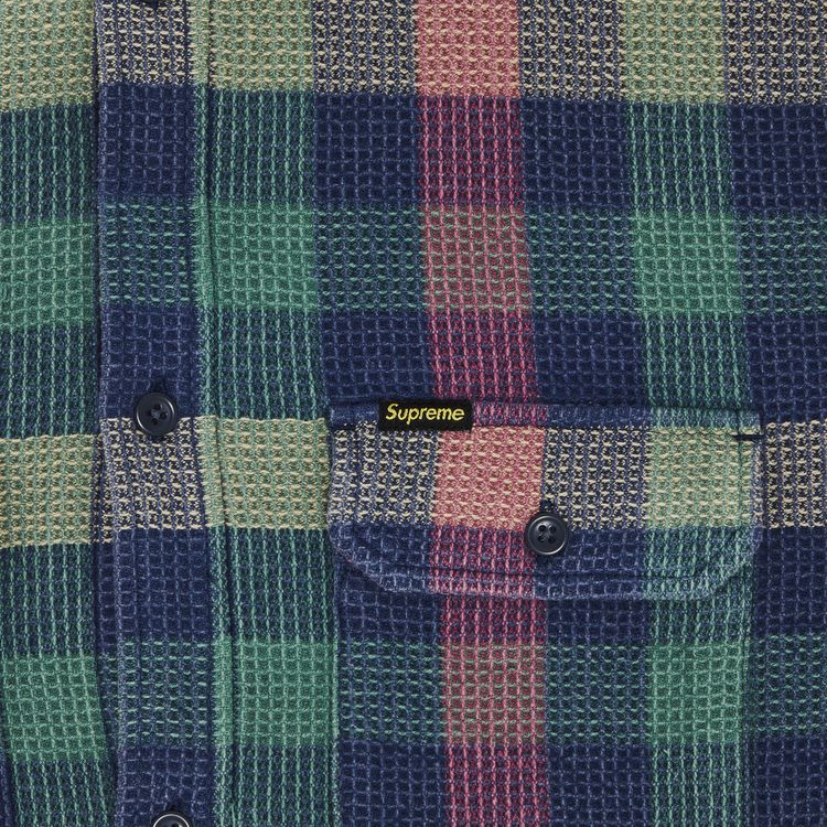 Supreme Waffle Plaid Hooded Shirt Multicolor