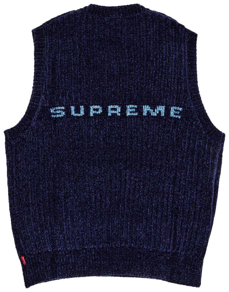 Supreme Chenille Sweater Vest Navy