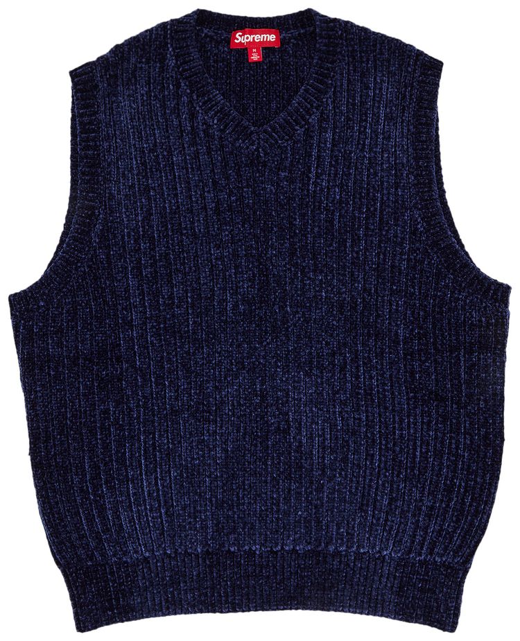 Supreme Chenille Sweater Vest Navy