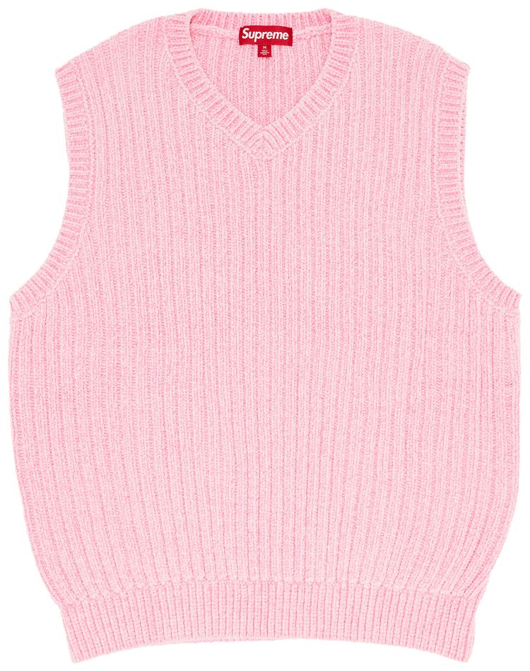 Supreme Chenille Sweater Vest Pink