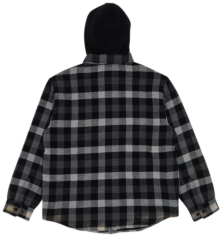 Buy Supreme Waffle Plaid Hooded Shirt 