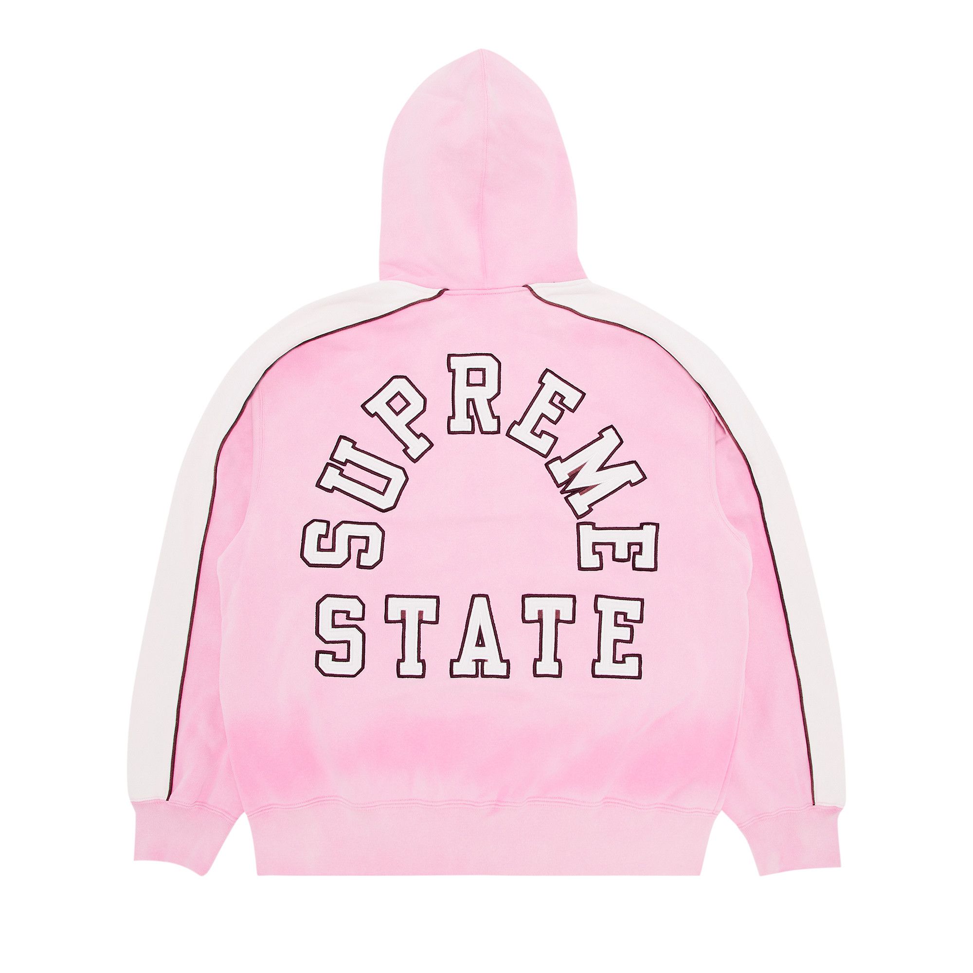 Size l Supreme State Zip Up Hooded Sweatshirt 'Pink'