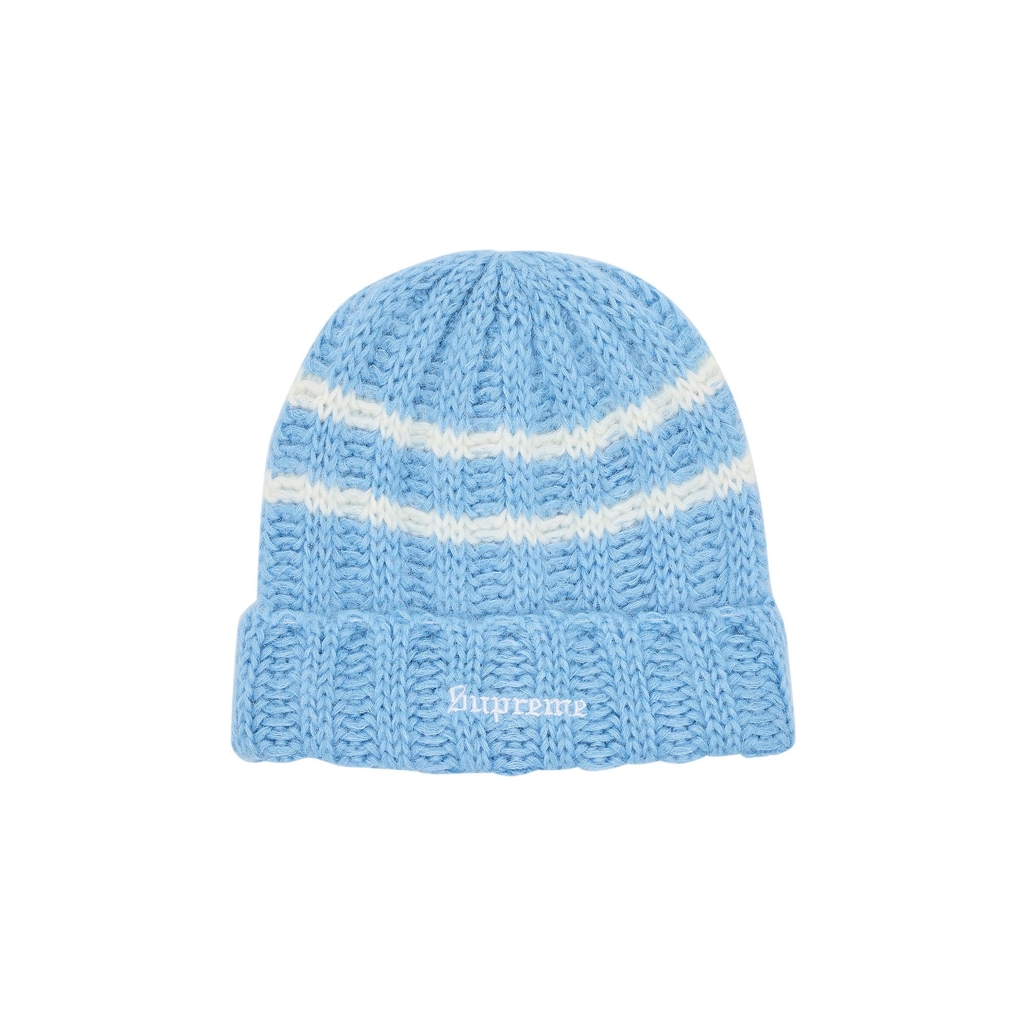 【限定特価】 Buy Supreme Brushed Stripe Beanie 'Light Blue' - FW24BN18 帽子