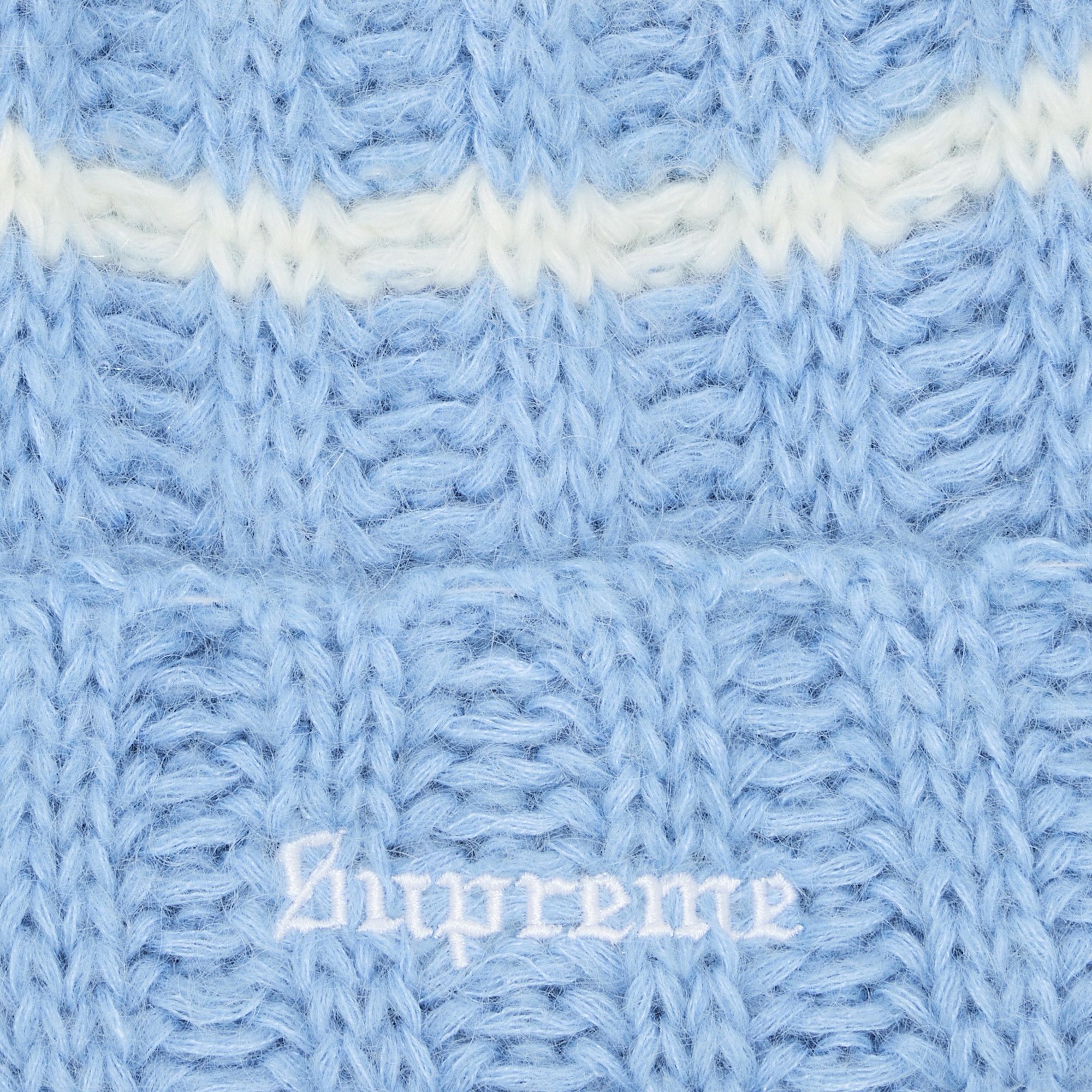 Buy Supreme Brushed Stripe Beanie 'Light Blue' - FW24BN18