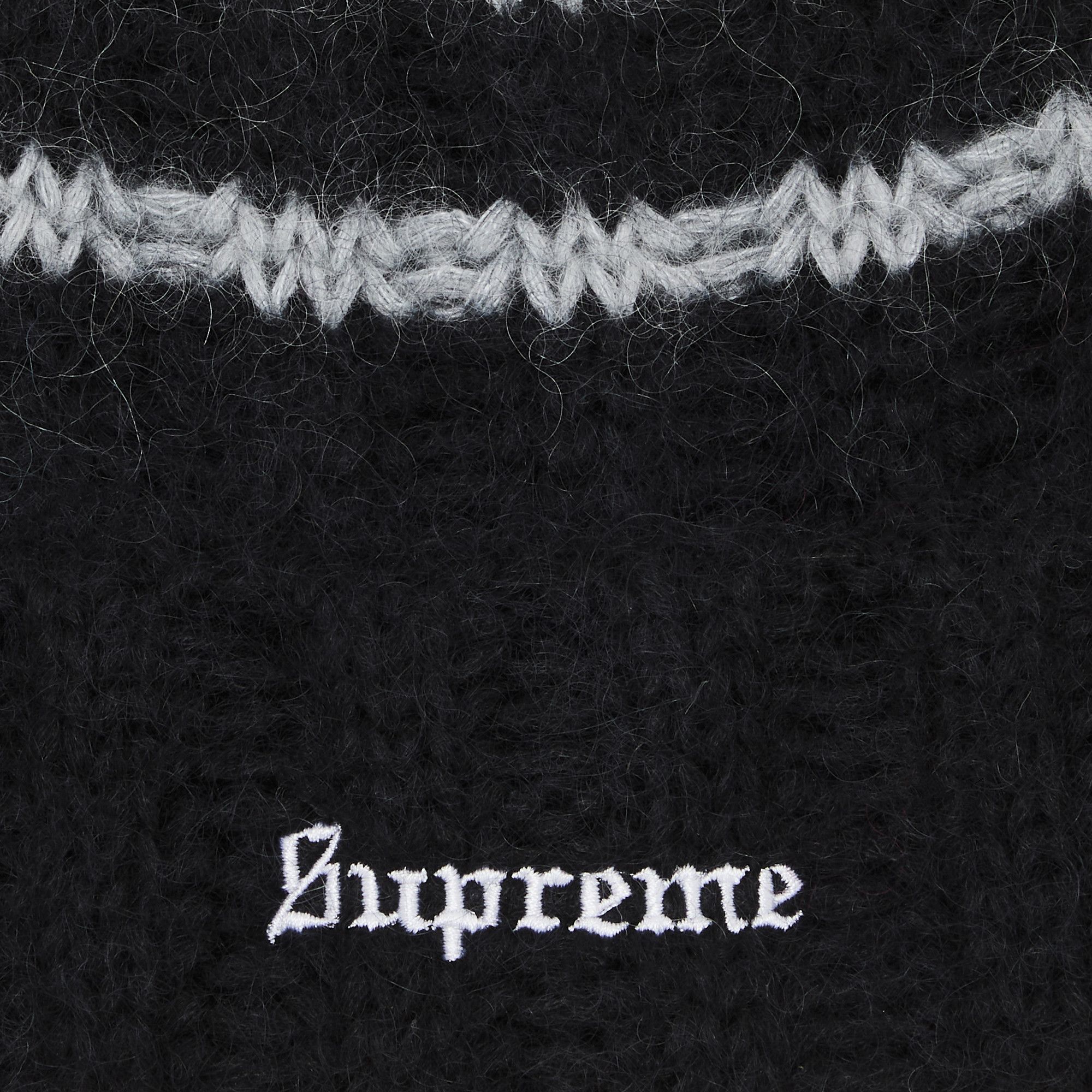 Supreme Brushed Stripe Beanie 'Black'