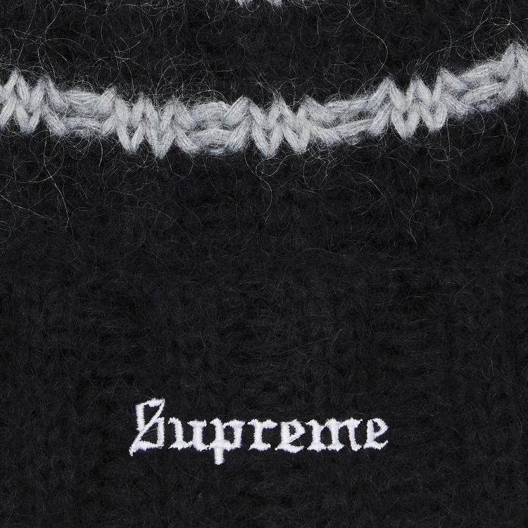 Supreme Brushed Stripe Beanie Black