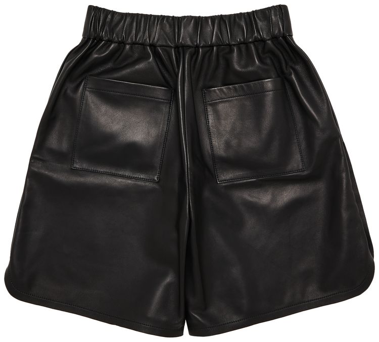 Palm Angels Monogram Leather Shorts Black