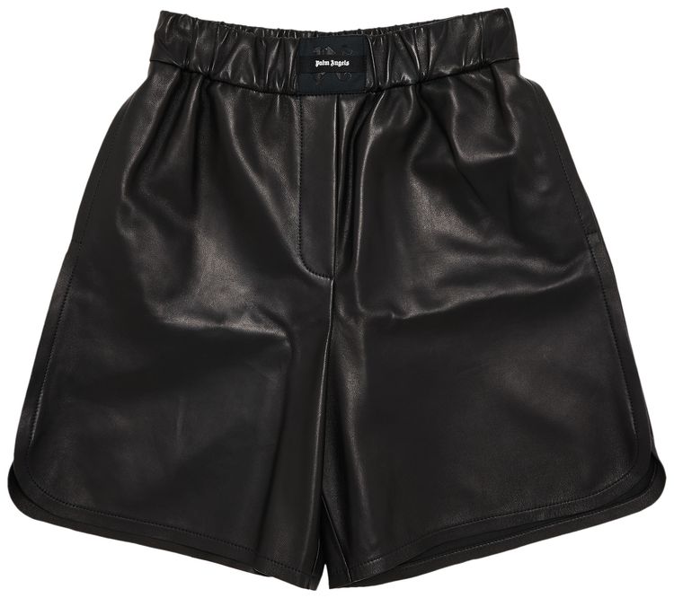 Palm Angels Monogram Leather Shorts Black