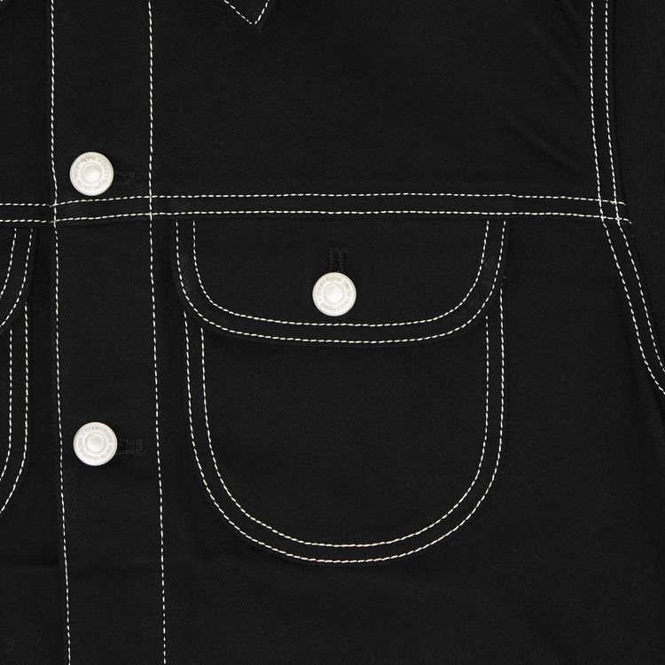 Courreges Denim Trucker Jacket BlackWhite