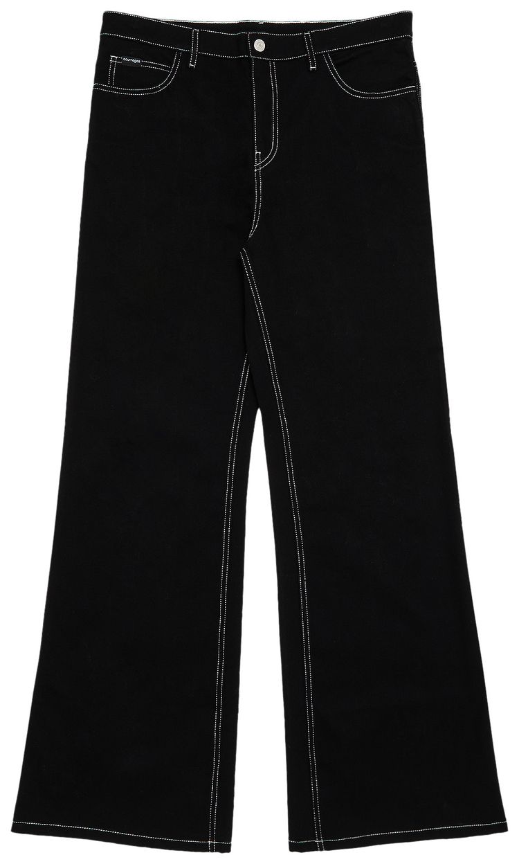 Courreges Hammer Denim Baggy Pants BlackWhite