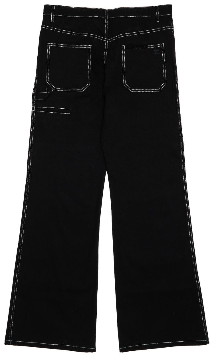 Courreges Hammer Denim Baggy Pants BlackWhite