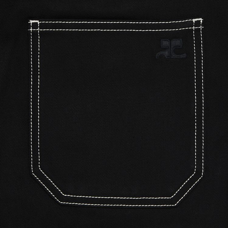 Courreges Hammer Denim Baggy Pants BlackWhite