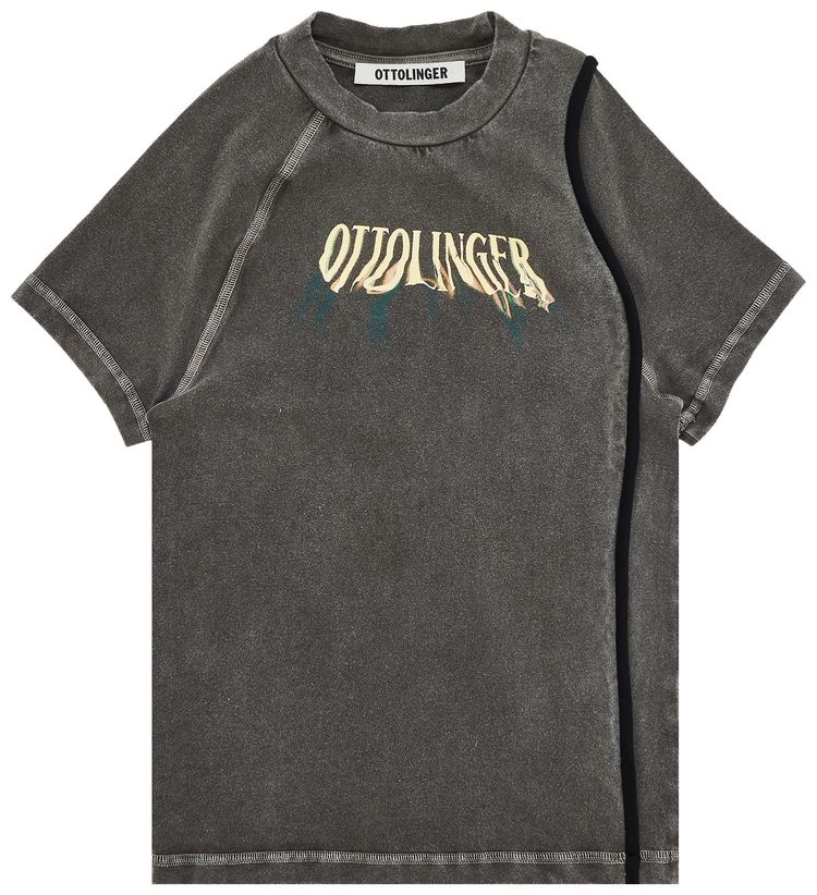 Ottolinger Deconstructed Fitted T Shirt Grey