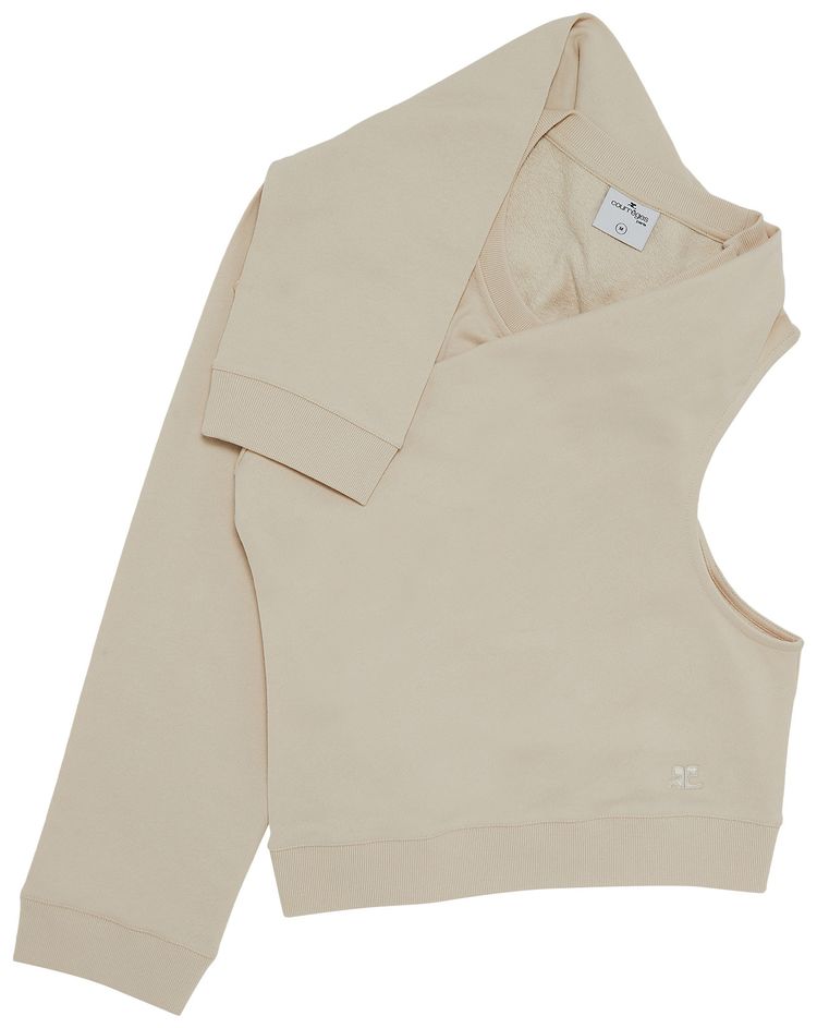 Courreges Off Shoulder Sweatshirt Oatmeal
