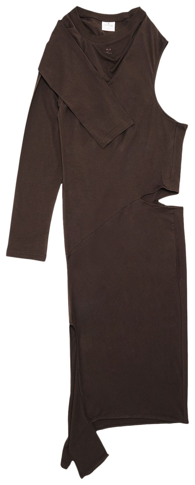 Courreges Off Shoulder Dress Chocolate