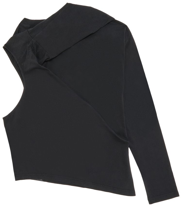 Courreges Off Shoulder T Shirt Black