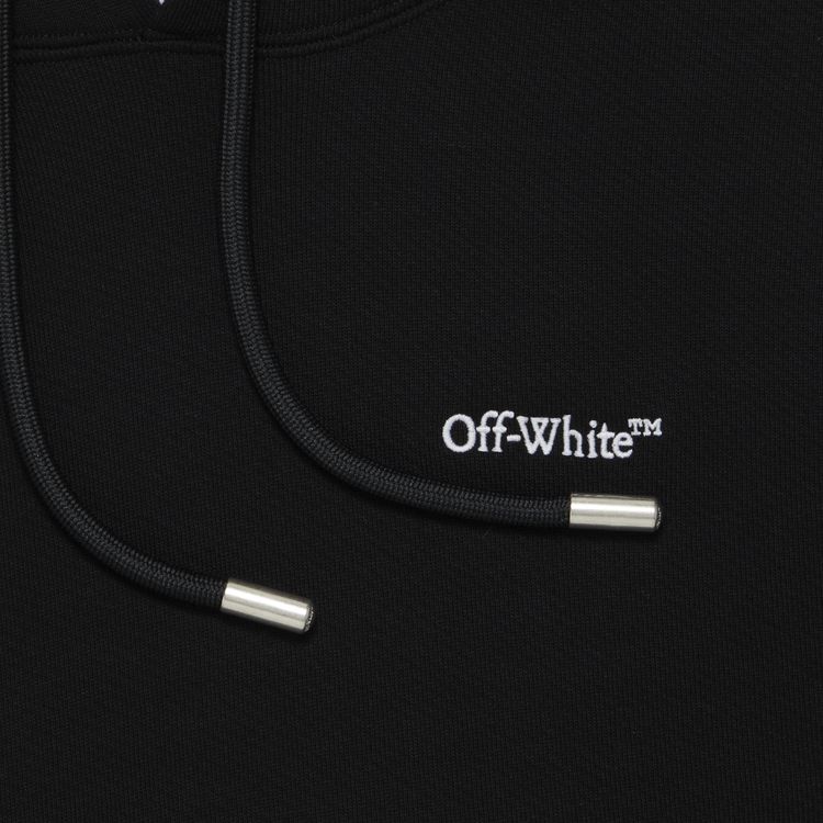 Off White Pixel Diag Skate Hoodie BlackWhite