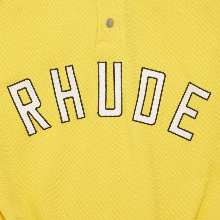 Rhude Long Sleeve Warm Up Polo YellowBlackCream
