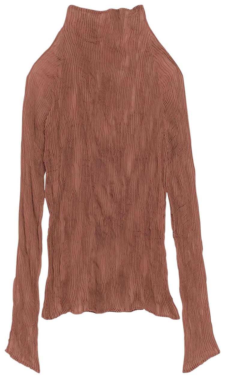 Issey Miyake Chiffon Twist Shirt LeavesBrown