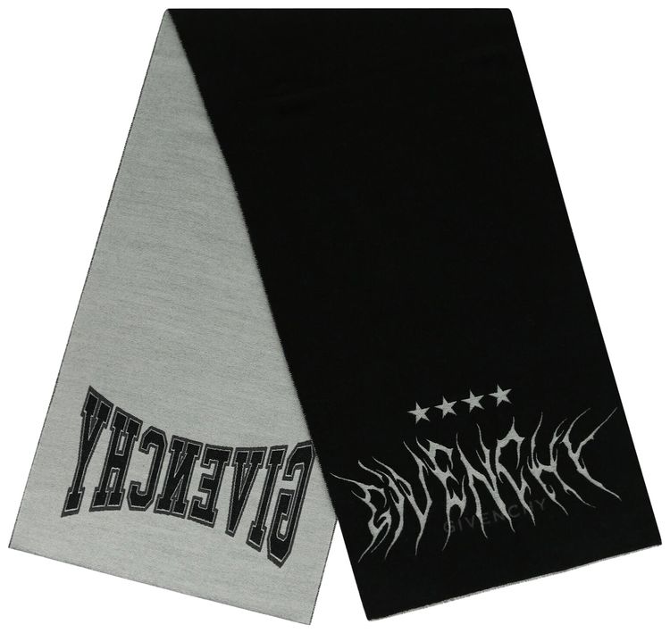 Givenchy Logo Stars Scarf BlackGrey