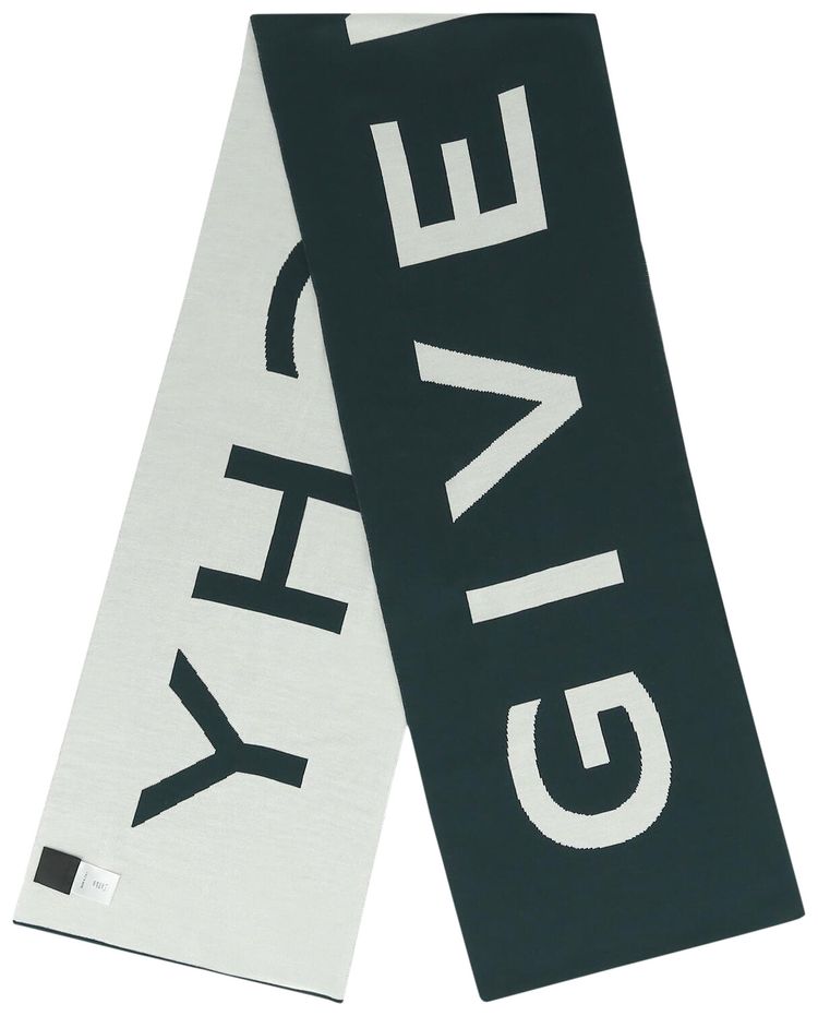 Givenchy Jacquard Logo Scarf GreenNatural