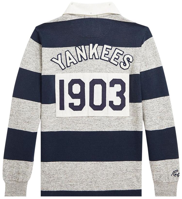 Polo by Ralph Lauren x New York Yankees Kids Long Sleeve Rugby Polo Heather Grey