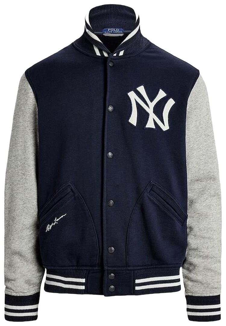 Polo by Ralph Lauren x New York Yankees Full Snap Varsity Jacket Navy