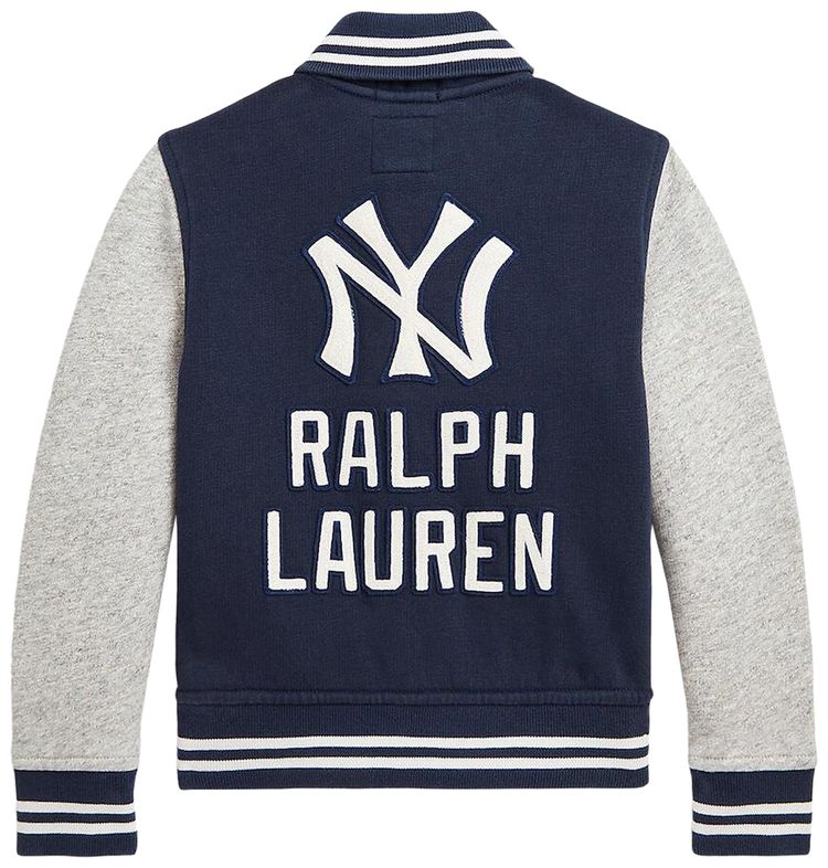 Polo by Ralph Lauren x New York Yankees Kids Vintage Fleece Full Snap Jacket NavyHeather Grey