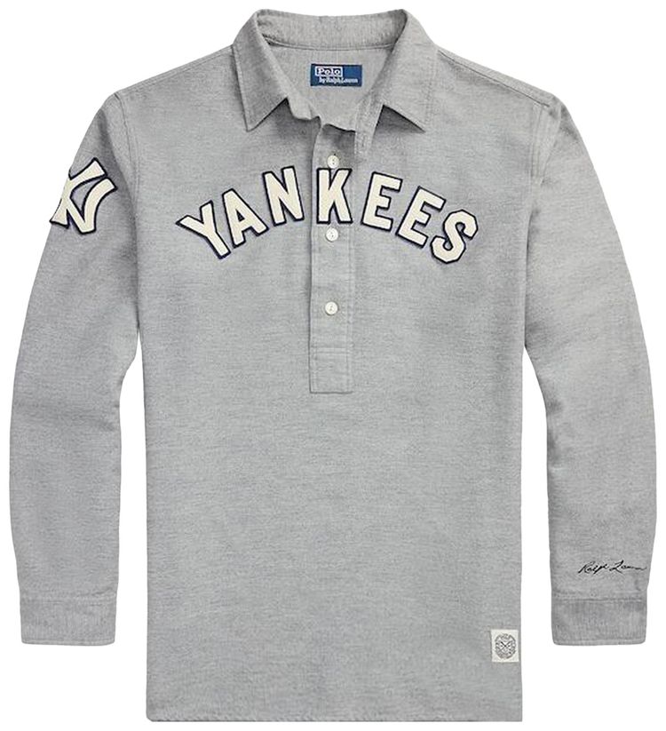Polo by Ralph Lauren x New York Yankees Fielder Long Sleeve Polo Heather Grey