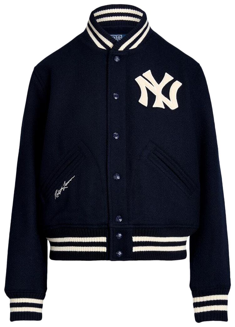 Polo by Ralph Lauren x New York Yankees Full Snap Bomber Jacket Navy