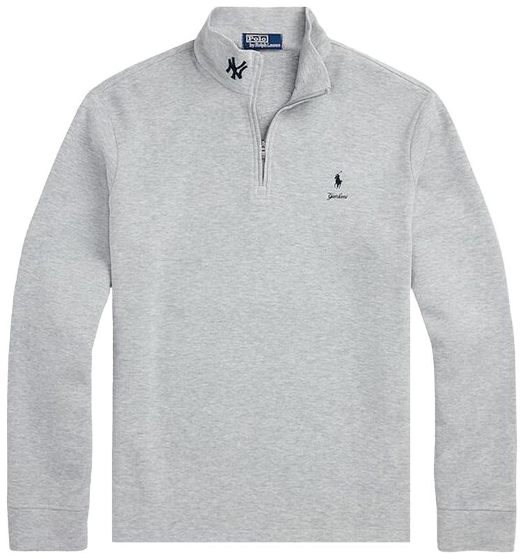 Polo by Ralph Lauren x New York Yankees Estate Quarter Zip Sweatshirt Heather Grey