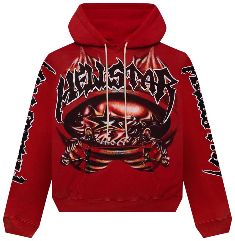 Hellstar Halloween Skeleton Airbrushed Hoodie Red