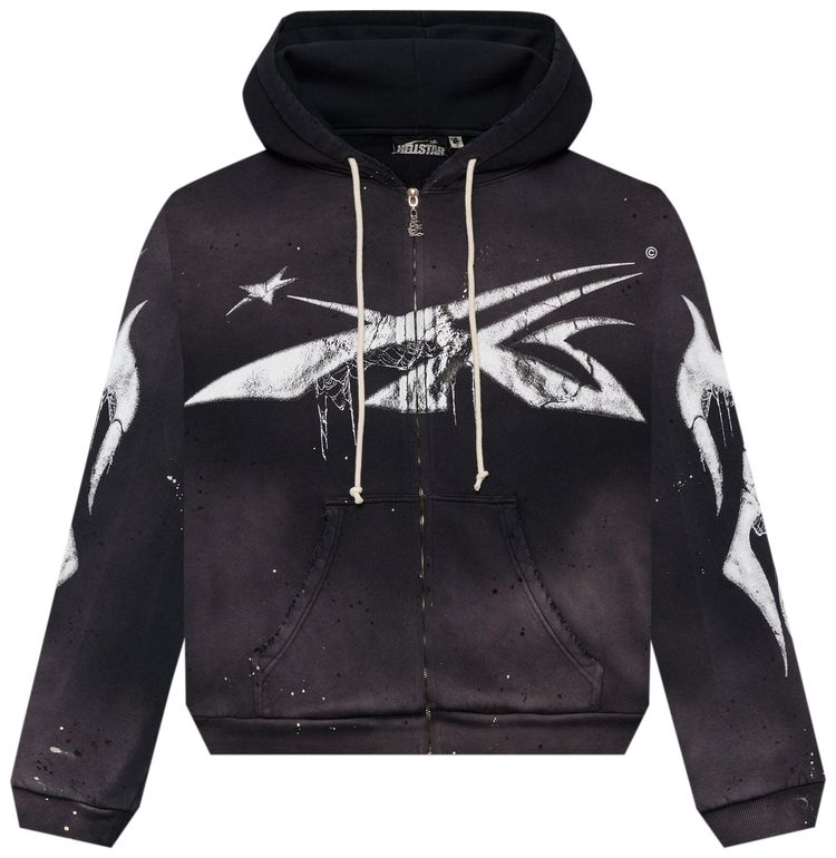 Hellstar Spiderweb Sport Logo Zip Up Black