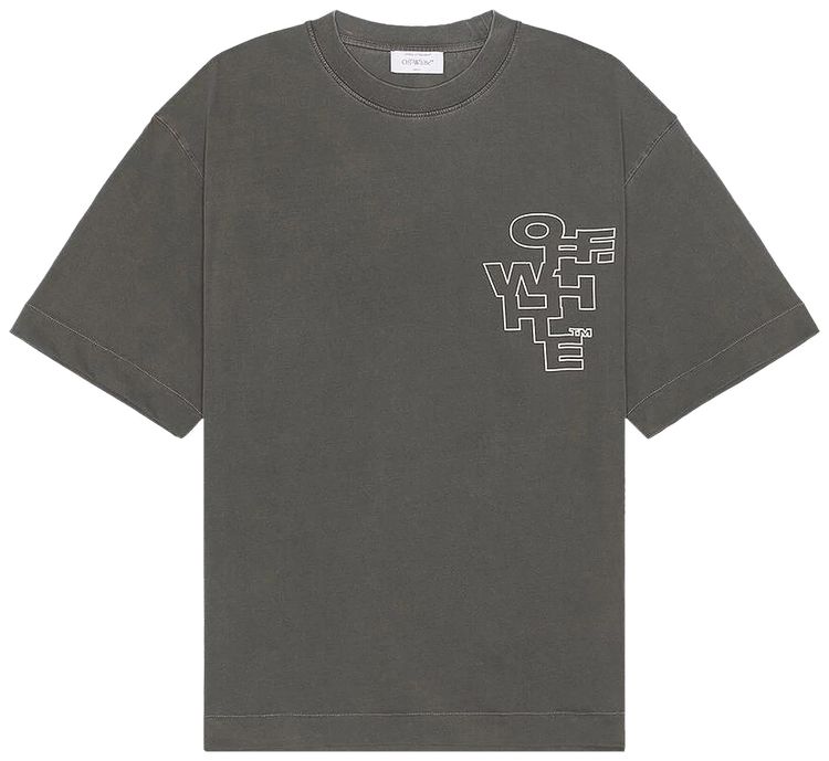 Off White Outline Arrow Skate Short Sleeve Tee BlackWhite