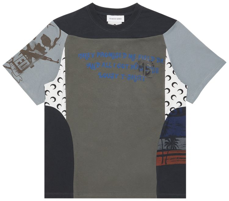 Marine Serre Regenerated Graphic T Shirt Black