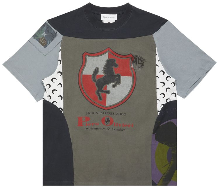 Marine Serre Regenerated Graphic T Shirt Black